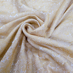 Dyeable Banaras Brocade Fabric with all over Golden Floral Pattern