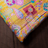 Pure Banarasi Silk Brocade with Multicolor Position of Swan & Paisley Print on Mustand Yellow Base