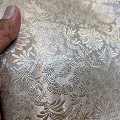 Pure Banarasi Tissue Silk Brocade with all over Floral Jaal Pattern (Dyeable)