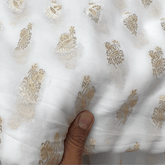 Brocade Butta on Dyeable Georgette base