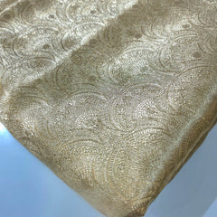 Golden Banaras Brocade Fabric with Border