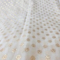 Dyeable Chanderi Brocade Fabric with All Over Butta Motif