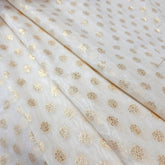 Dyeable Chanderi Brocade Fabric with All Over Butta Motif