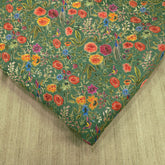 Pure Banarasi Silk Soft Multicolor Brocade on Moss Green Base