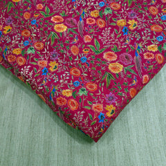 Pure Banarasi Silk Soft Multicolor Brocade on fuschia Pink Base