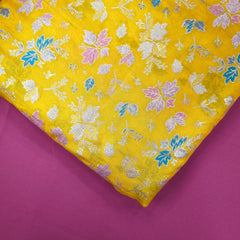 Meher Bright Pink Banaras Silk Brocade with Floral Embroidery