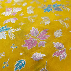 Meher Bright Pink Banaras Silk Brocade with Floral Embroidery