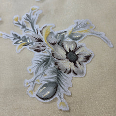 Pastel Yellow Brasso Organza Fabric with Light Yellow Floral Digital Print