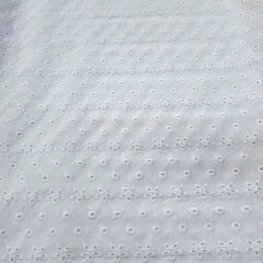 White Hakoba Cotton Fabric with Floral Design