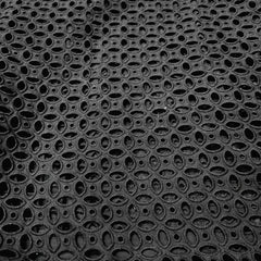 Black Cotton Fabric with Floral Cutwork Design