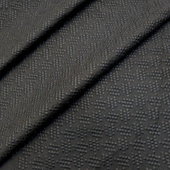 Black Chikankari Cotton Fabric with Floral Design