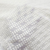 Off-White Color Chikankari Cotton Fabric with Diagonal Design