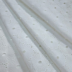 White Cutwork Cotton Floral Hakoba Cotton
