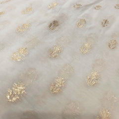 Jhilmil Dyeable Brocade Fabric with Butta Work