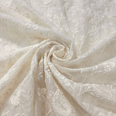 Dyeable Chanderi Fabric with Paisley & Floral Work