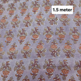 Light Grey Block Printed Cotton Piece 1.5 meter