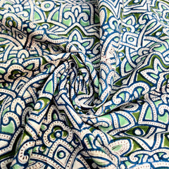 Multicolor Block Printed Pure Cotton Piece 2.40 meter