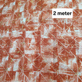 Dark Peach Printed Wrinkle Free Cotton Piece 2 meter