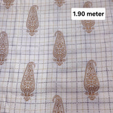 Off - White Printed Pure Cotton Piece 1.9 meter