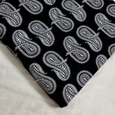 Warli - Digitally Printed Cotton Fabric with Paisley motif on White Base