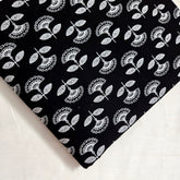 Warli - Digitally Printed Cotton Fabric with Floral motif on White Base