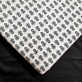 Warli - Digitally Printed Cotton Fabric with Floral Butta motif on White Base