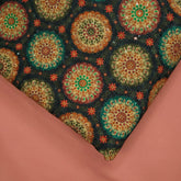 Mehek Mandala Circle Print on Black Fabric with Sequins