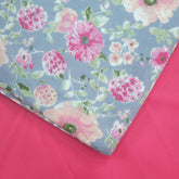 Nazneen Digital Floral Print on Light Powder Blue Cotton Fabric