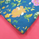 Nazneen Digital Floral Print on Sea Blue Cotton Fabric