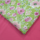 Nazneen Digital Floral Print on Light Green Cotton Fabric