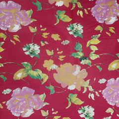 Nazneen Digital Floral Print on Red Cotton Fabric
