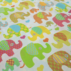 Gajraj Digitally Printed Colorful Cotton Fabric with Elephant Motif