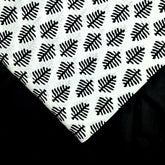 Warli - Digitally Printed Cotton Fabric with Fern motif on White Base