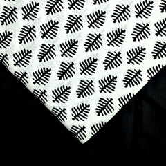 Warli - Digitally Printed Cotton Fabric with Fern motif on White Base