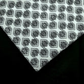 Warli - Digitally Printed Cotton Fabric with Floral motif on White Base