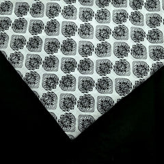 Warli - Digitally Printed Cotton Fabric with Floral motif on White Base