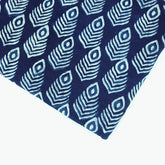 Neelgarhi Indigo Blue Cotton Base with Peacock Feather Motif
