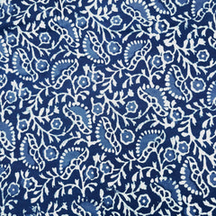Neelgarhi Indigo on Deep Red Cotton Base with Floral Pattern