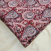 Chitralipi Kalamkari on Maroon Cotton Base with Floral Pattern