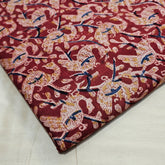 Chitralipi Kalamkari on Rust Red Cotton Base with Floral Pattern