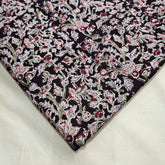 Chitralipi Kalamkari on Deep Brown Cotton Base with Floral Pattern