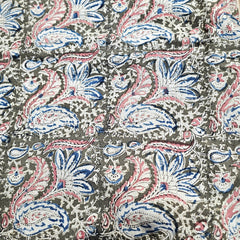 Chitralipi Kalamkari on Moss Green Cotton Base with Floral Pattern