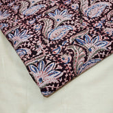 Chitralipi Kalamkari on Dark Mocha Brown Cotton Base with Floral Pattern