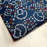 Printed Bandhani on Grey Glace Cotton