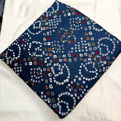 Printed Bandhani on Grey Glace Cotton