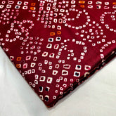 Printed Bandhani on Maroon Glace Cotton
