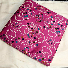 Printed Bandhani on Pinkish Purple Glace Cotton
