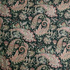 Dark Moss Green Digitally Printed Paisley Print on Cotton Fabric