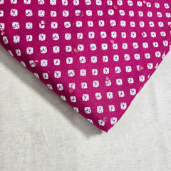 Printed Bandhani on Pink Cotton with Mirror Highlights