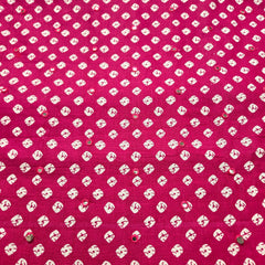 Printed Bandhani on Pink Cotton with Mirror Highlights